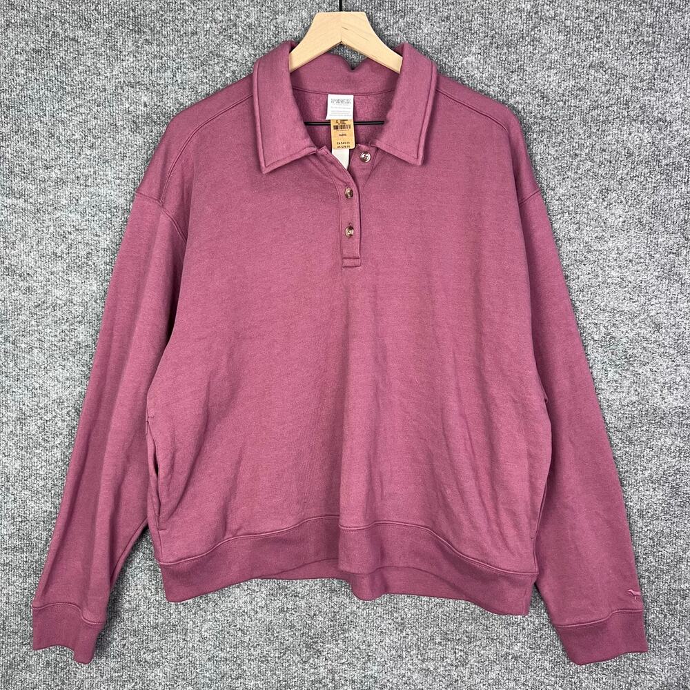NEW Victoria’s Secret Pink Women’s Fleece Polo Sweatshirt Size XL
